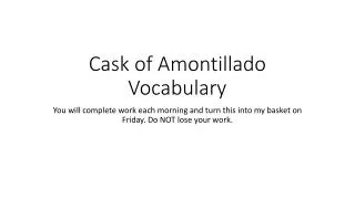 Cask of Amontillado Vocabulary