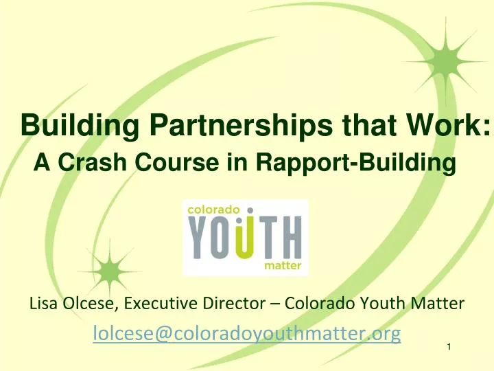 building partnerships that work a crash course in rapport building