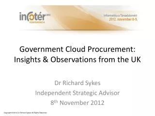 Government Cloud Procurement: Insights &amp; Observations from the UK