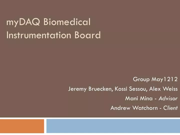 mydaq biomedical instrumentation board