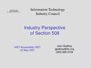 Industry Perspective of Section 508