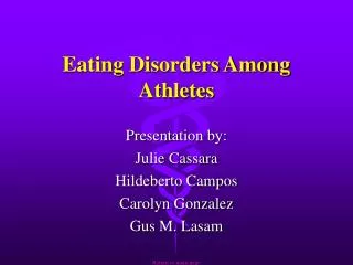 Eating Disorders Among Athletes