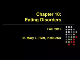 Chapter 10: Eating Disorders