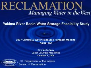 Yakima River Basin Water Storage Feasibility Study