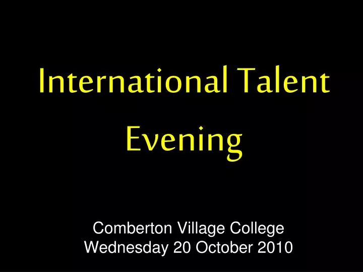 international talent evening