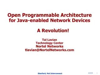 Programmable Network Devices