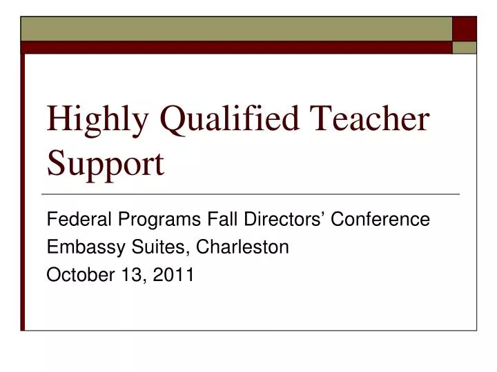 highly qualified teacher support