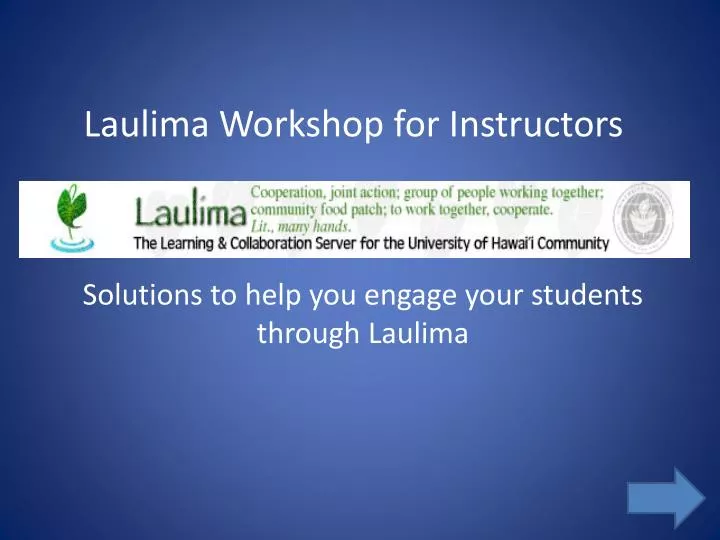 laulima workshop for instructors