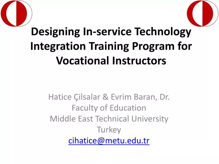designing in service technology integration training program for vocational instructors