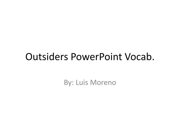 outsiders powerpoint vocab
