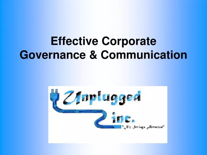 effective corporate governance communication