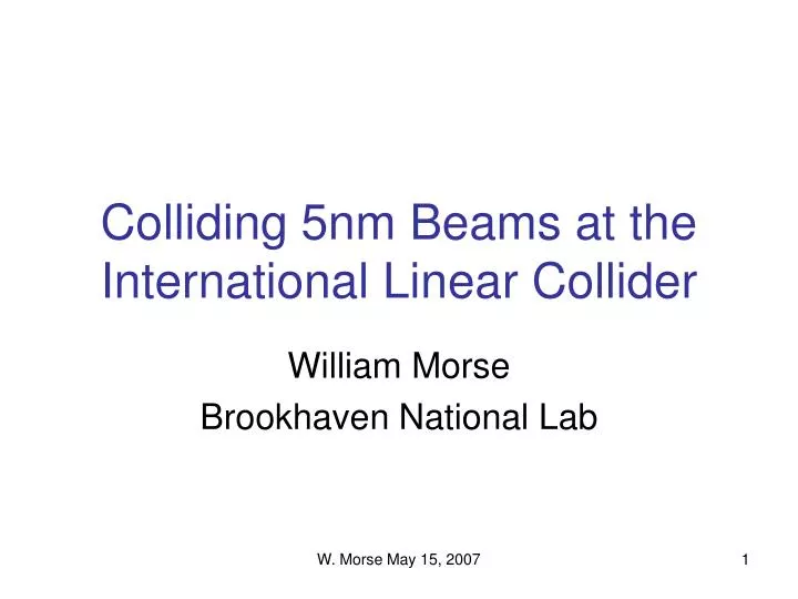 colliding 5nm beams at the international linear collider