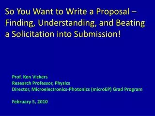 Prof. Ken Vickers Research Professor, Physics