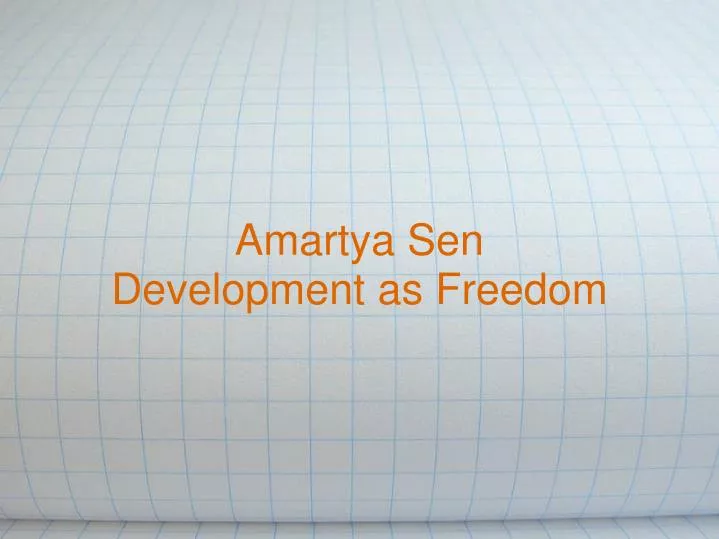 amartya sen development as freedom