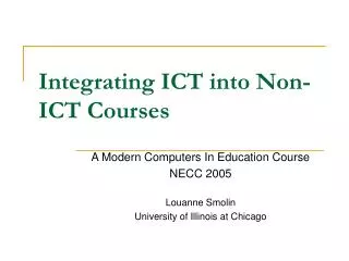 Integrating ICT into Non-ICT Courses