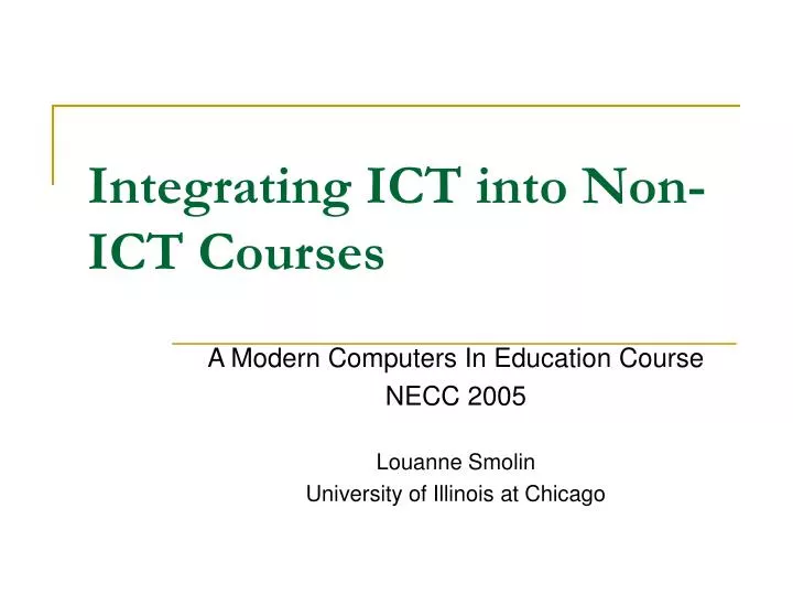 integrating ict into non ict courses