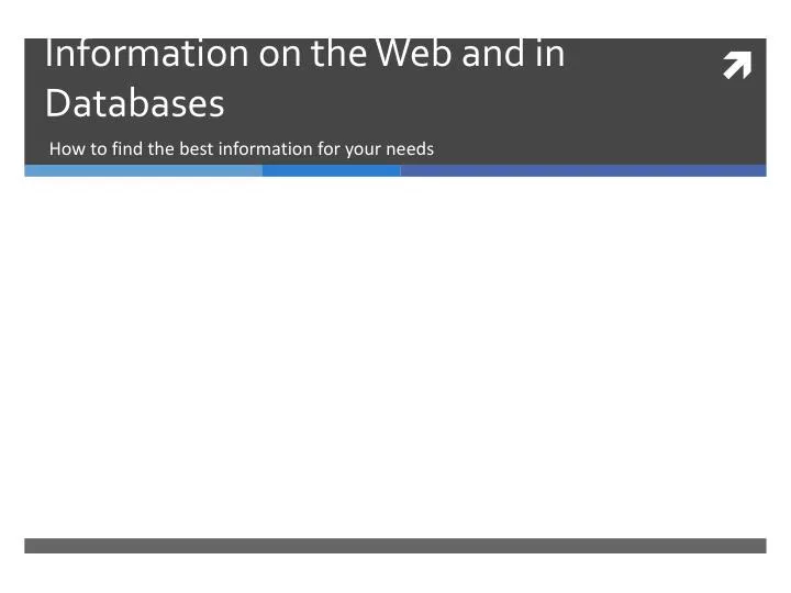information on the web and in databases