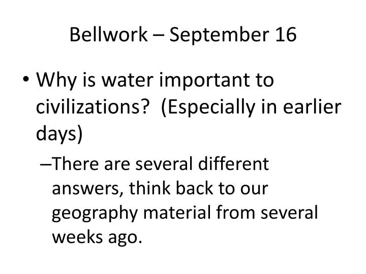 bellwork september 16