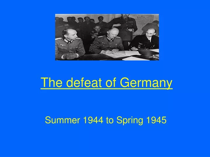 the defeat of germany