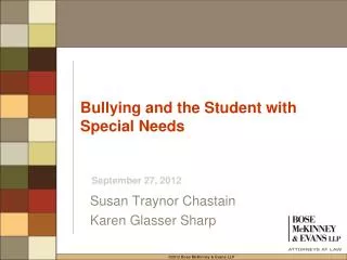 Bullying and the Student with Special Needs