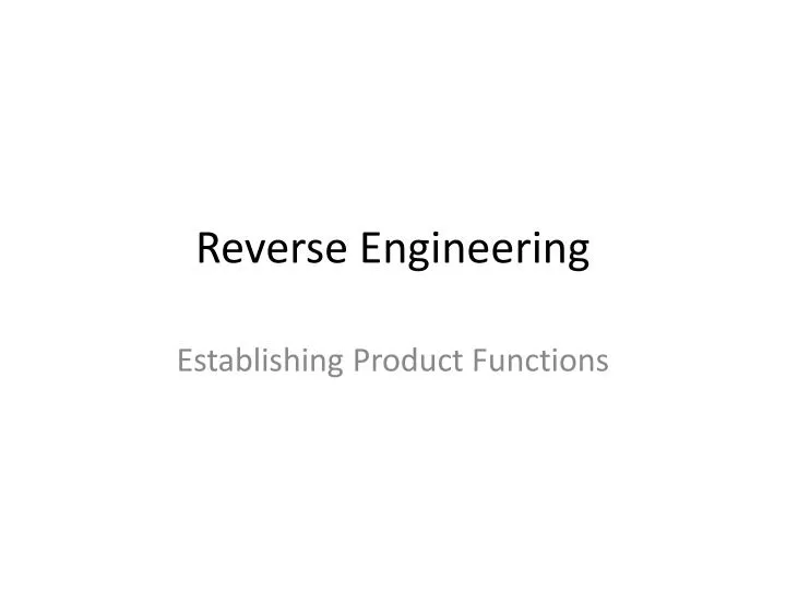 reverse engineering