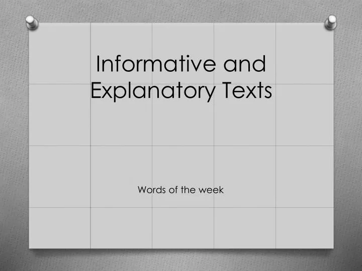 informative and explanatory texts