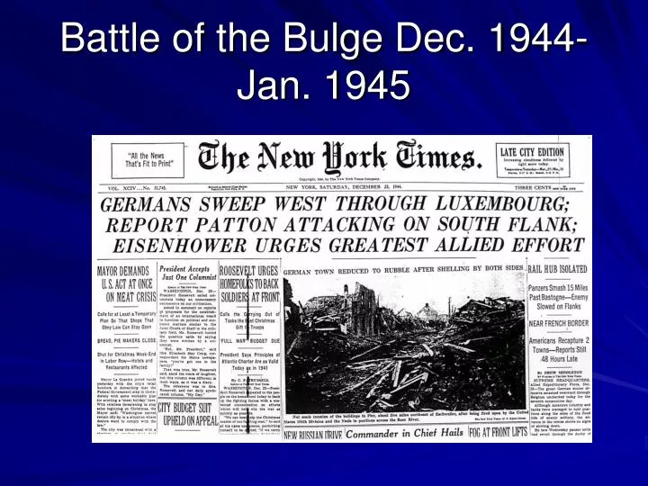 battle of the bulge dec 1944 jan 1945