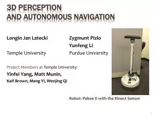 3D perception and autonomous navigation