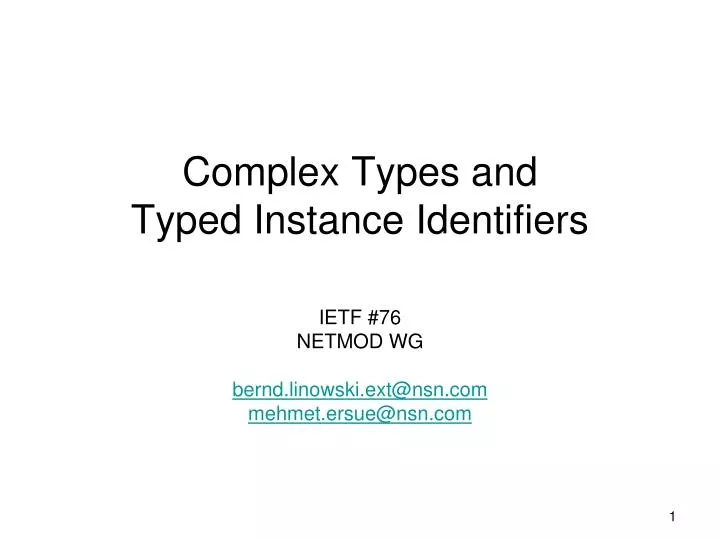 complex types and typed instance identifiers