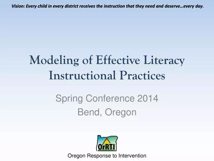 modeling of effective literacy instructional practices