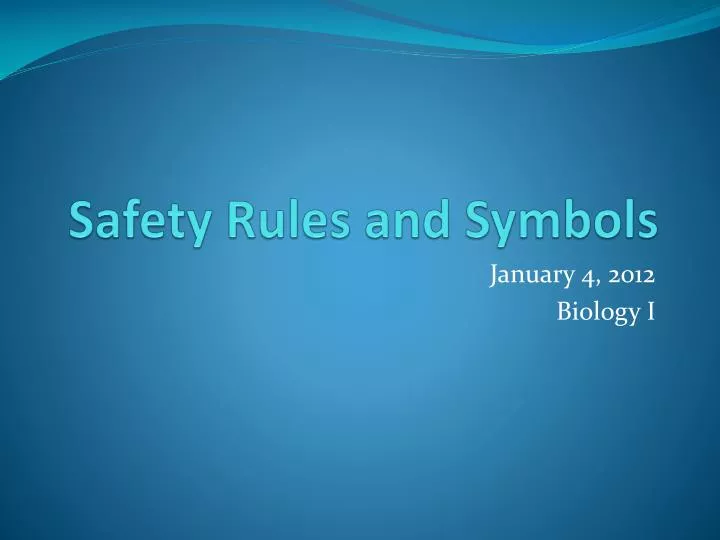 safety rules and symbols