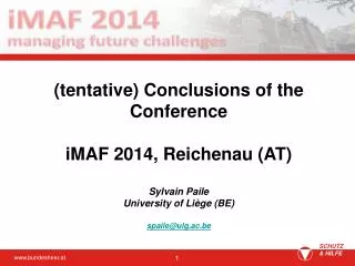 Before the iMAF ... The situation No strong legal basis for cooperation between institutes