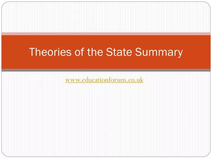 theories of the state summary