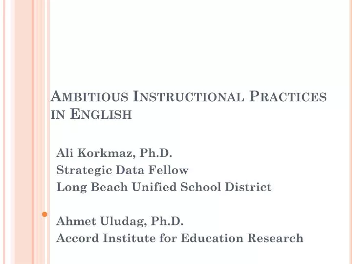 ambitious instructional practices in english