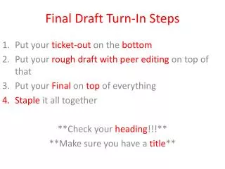 Final Draft Turn-In Steps