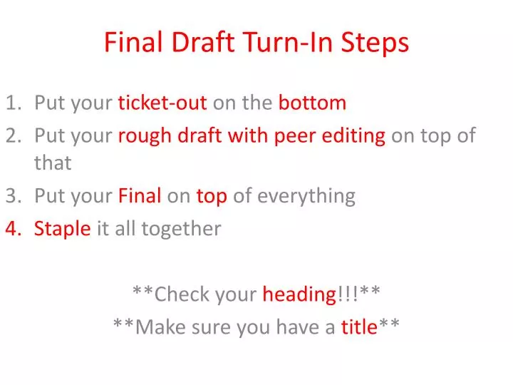 final draft turn in steps