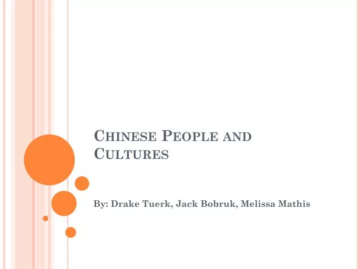 chinese people and cultures