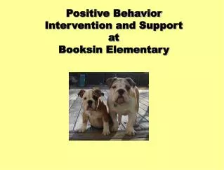 Positive Behavior Intervention and Support at Booksin Elementary