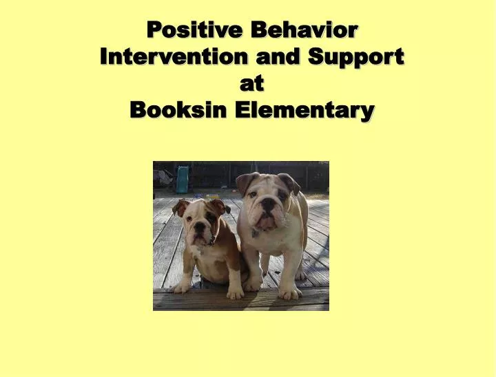 positive behavior intervention and support at booksin elementary