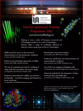 Instruct sponsored Training Programme 2012 structuralbiology.eu