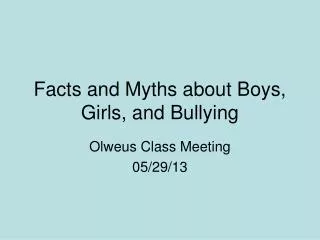 Facts and Myths about Boys, Girls, and Bullying
