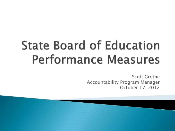 state board of education performance measures