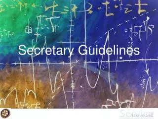Secretary Guidelines