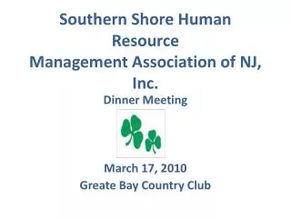 Southern Shore Human Resource Management Association of NJ, Inc.
