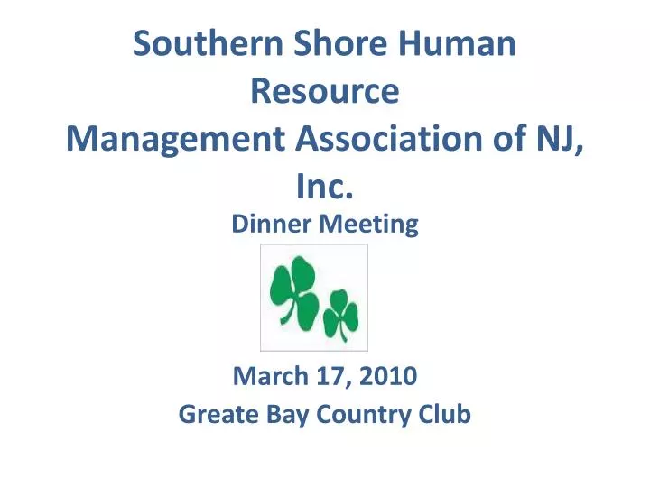 southern shore human resource management association of nj inc