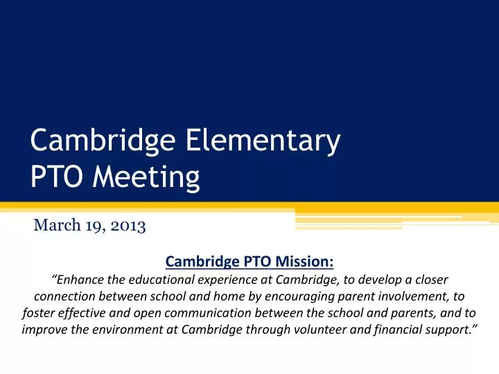 cambridge elementary pto meeting