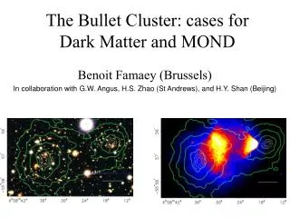 The Bullet Cluster: cases for Dark Matter and MOND