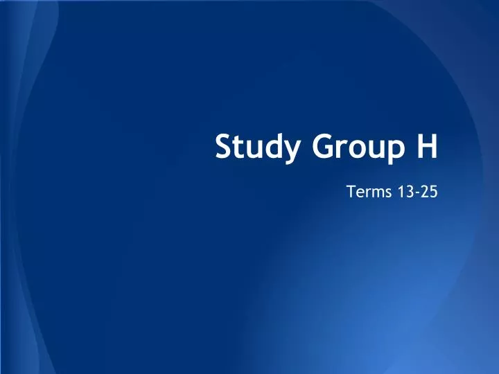study group h