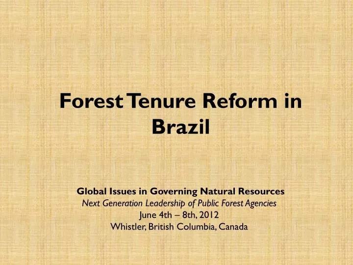 forest tenure reform in brazil