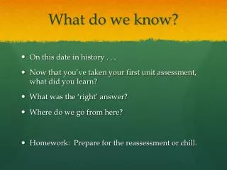 what do we know